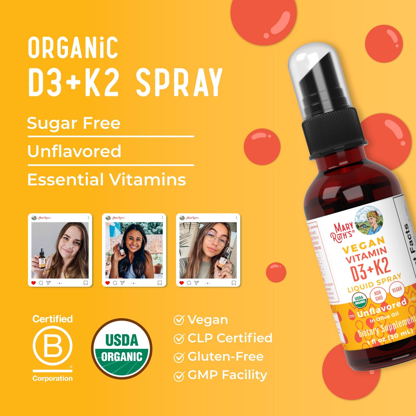 Organic D3 + K2 Spray