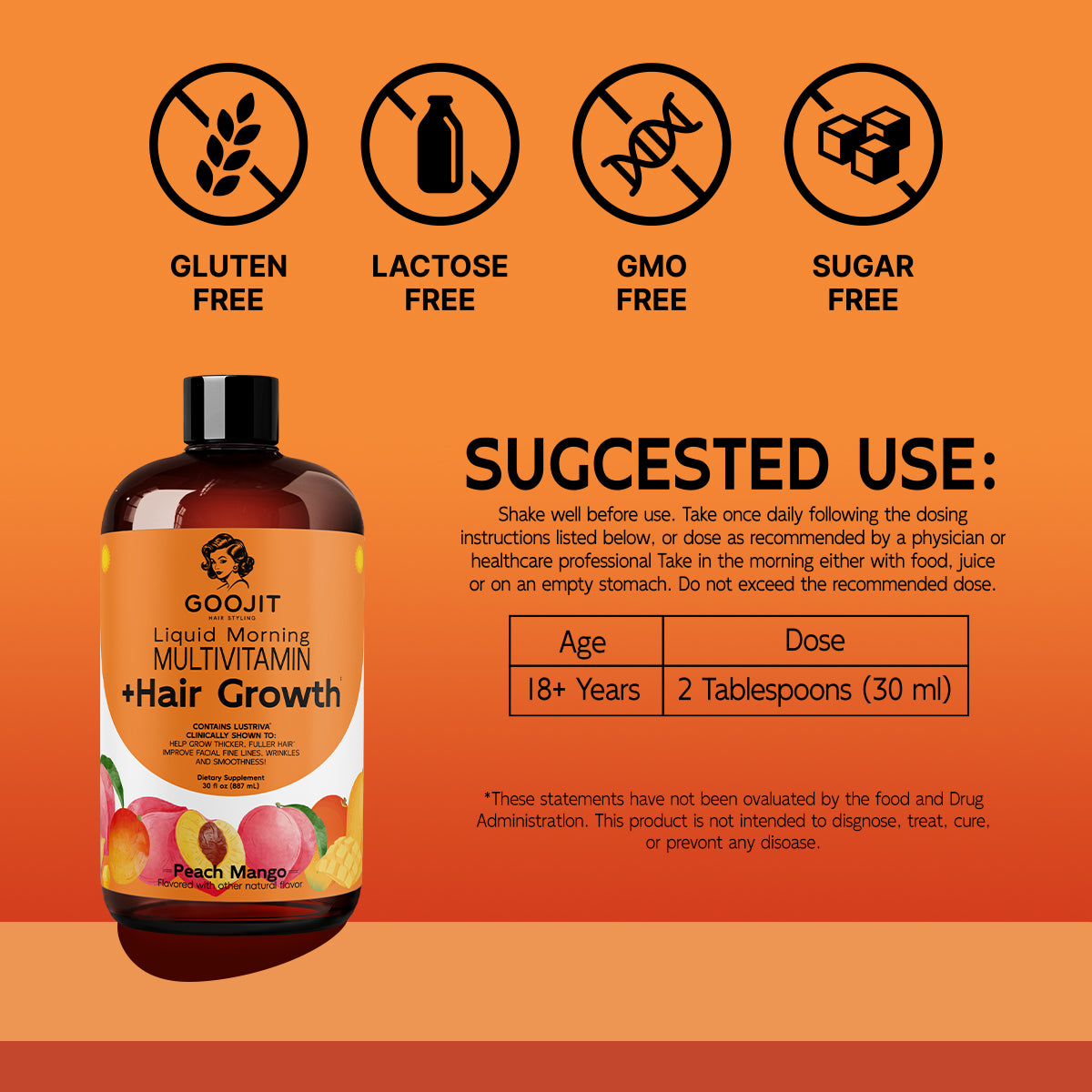 Goojit Liquid Morning Multivitamin + Hair Growth