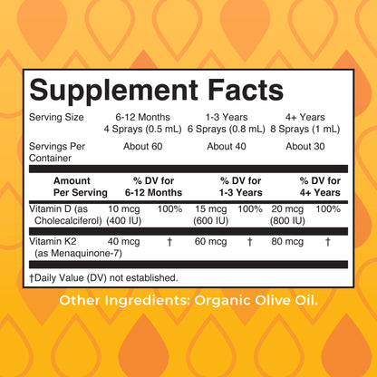 Organic D3 + K2 Spray