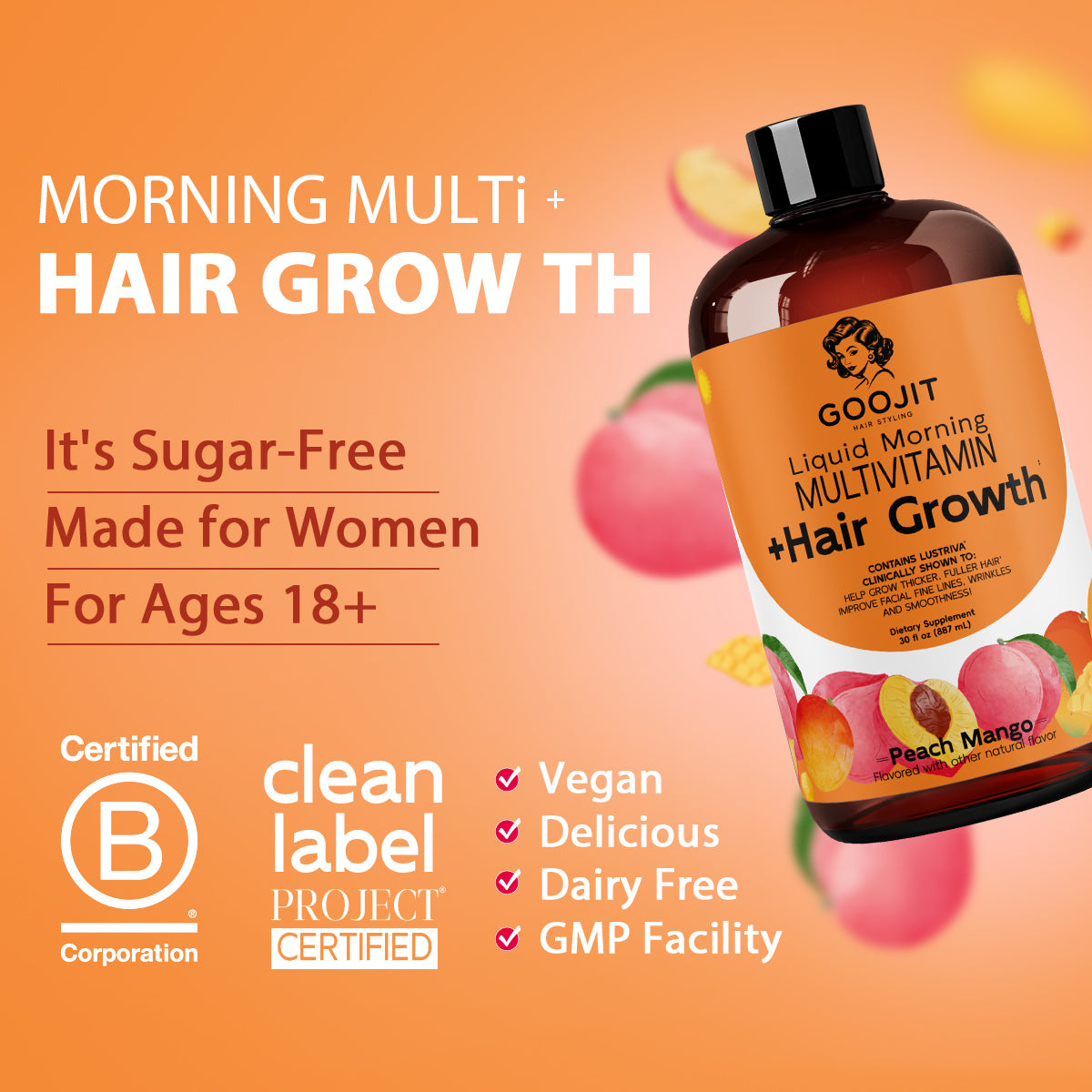 Goojit Liquid Morning Multivitamin + Hair Growth