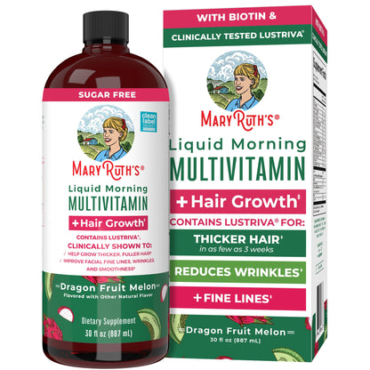 Liquid Morning Multivitamin + Hair Growth (Dragon Fruit Melon)